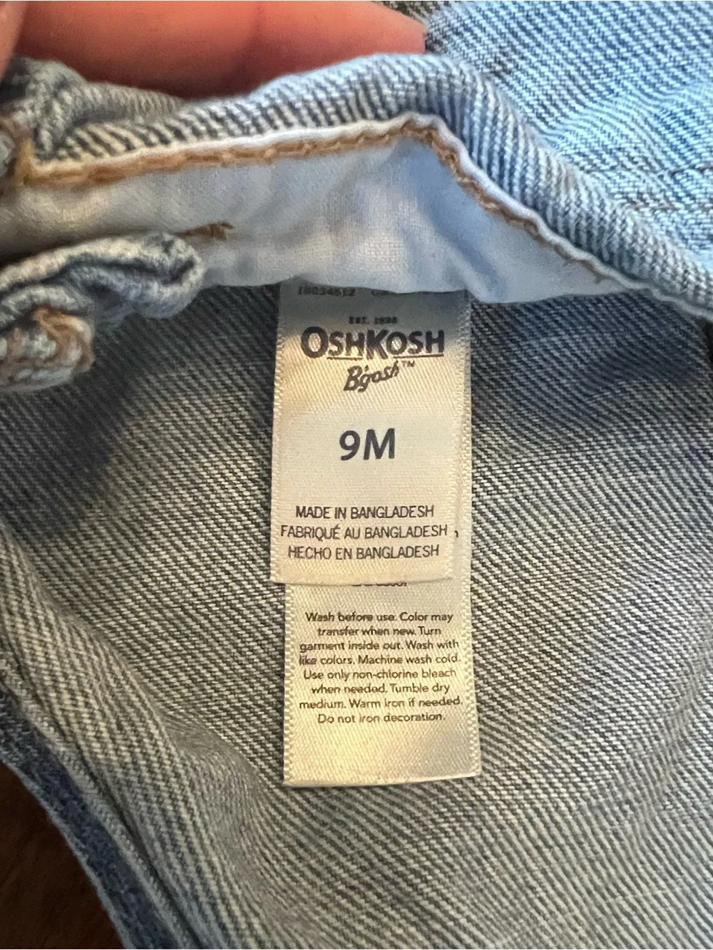 OshKosh B'gosh Denim Overalls with White Flower Print